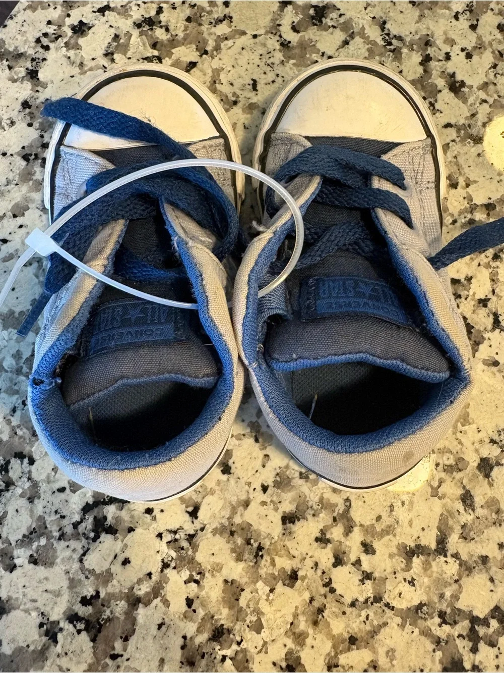 Converse Kids Light Blue and Navy Low Top Sneakers